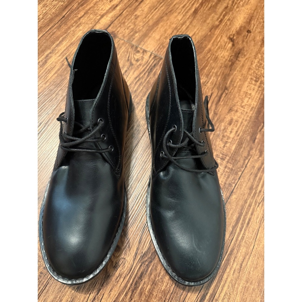 Crown Vintage Casper MI3129 Mens Black Leather Upper Chukka Desert Boots 8.5